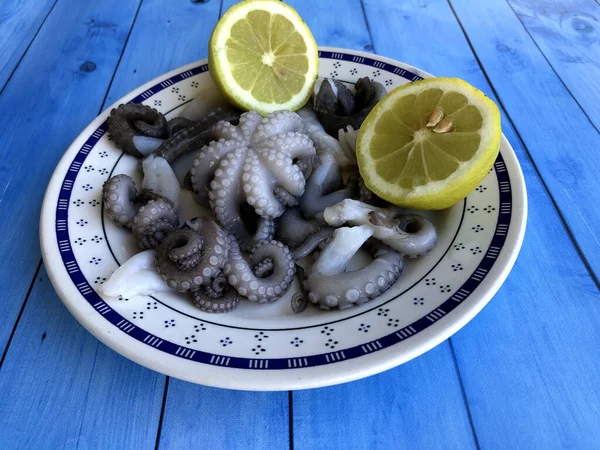 Lækker Frisk Blæksprutte Fra Bari Puglia - Stock-foto