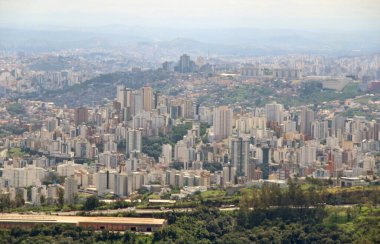Brezilya 'nın Belo Horizonte şehrinin güzel hava manzarası