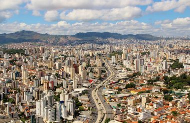 Brezilya 'nın Belo Horizonte şehrinin güzel hava manzarası