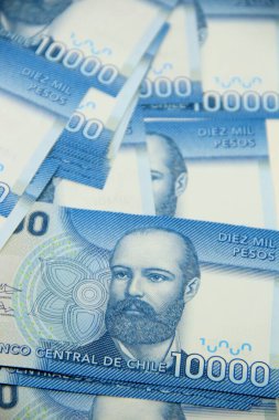 Şili pezosu. Yakın çekim faturaları.