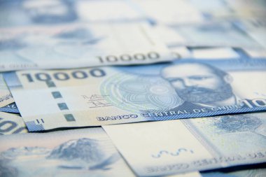 Şili pezosu. Yakın çekim faturaları.