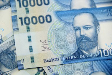 Şili pezosu. Yakın çekim faturaları.