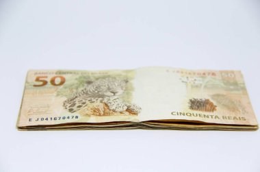Brezilya parası yakın plan görüntüsü