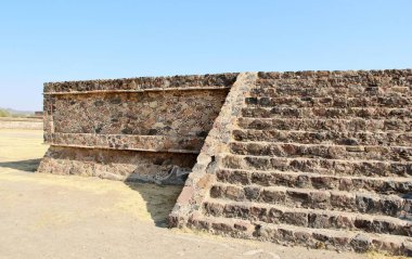 Teotihuacan manzarası, Meksika 'da antik bir şehir.