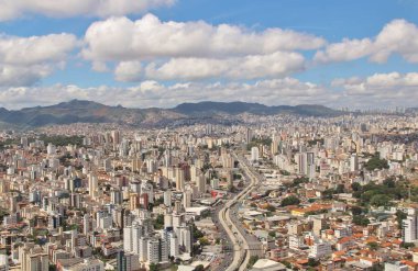 Brezilya 'nın Belo Horizonte şehrinin güzel hava manzarası