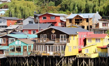 Palafito evleri, Castro şehri, Şili