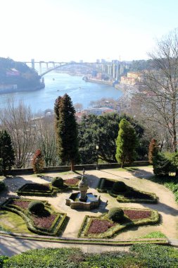 Mimari manzara, binalar ve caddeler liman kenti, Porto, Portekiz