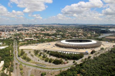 Brezilya 'daki Mineirao futbol stadyumunun hava manzarası