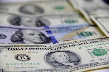 Amerikan doları banknotları yakın plan görüntüsü