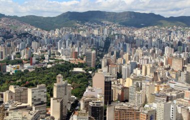 Brezilya 'nın Belo Horizonte şehrinin güzel hava manzarası