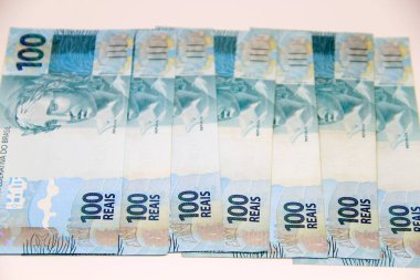 Brezilya parası yakın plan görüntüsü