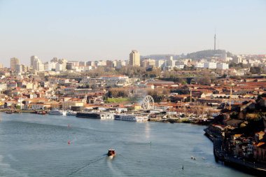 Mimari manzara, binalar ve caddeler liman kenti, Porto, Portekiz