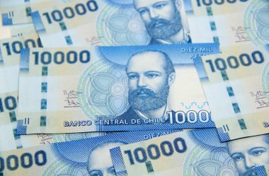 Şili pezosu. Yakın çekim faturaları.