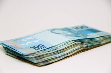 Brezilya parası yakın plan görüntüsü