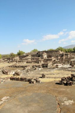 Teotihuacan manzarası, Meksika 'da antik bir şehir.