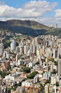 Brezilya 'nın Belo Horizonte şehrinin güzel hava manzarası