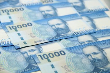 Şili pezosu. Yakın çekim faturaları.