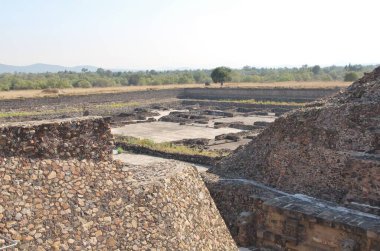 Teotihuacan manzarası, Meksika 'da antik bir şehir.