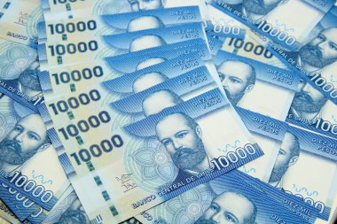 Şili pezosu. Yakın çekim faturaları.