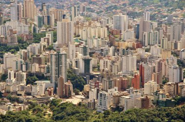 Brezilya 'nın Belo Horizonte şehrinin güzel hava manzarası