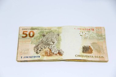 Brezilya parası yakın plan görüntüsü