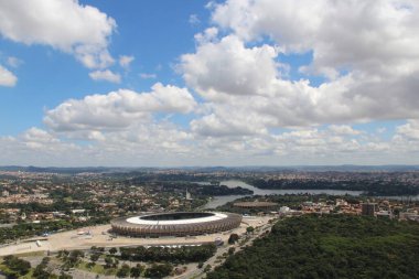 Brezilya 'daki Mineirao futbol stadyumunun hava manzarası