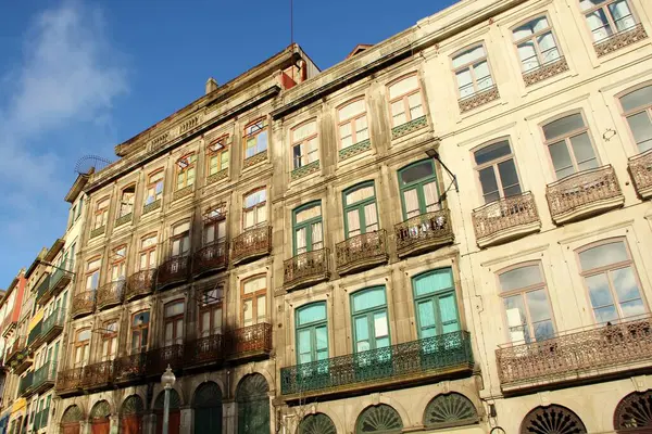 Vista Arquitectura Fachadas Edificios Calles Ciudad Portuaria Oporto Portugal — Foto de Stock
