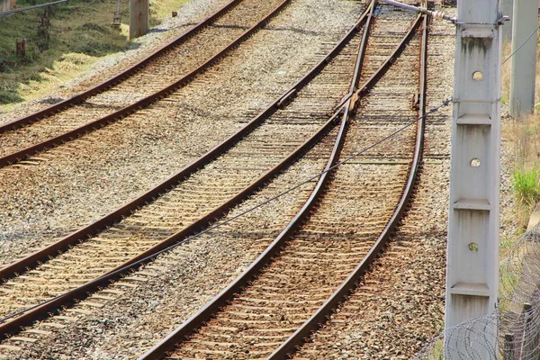 Železniční Tratě Nádraží — Stock fotografie