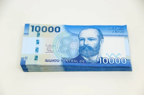 Chilijskie Peso Rachunki Pieniężne Widok Bliska — Zdjęcie stockowe