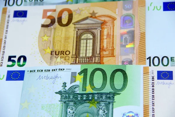 Pieniądze Euro Widok Bliska Gotówkę Euro — Zdjęcie stockowe
