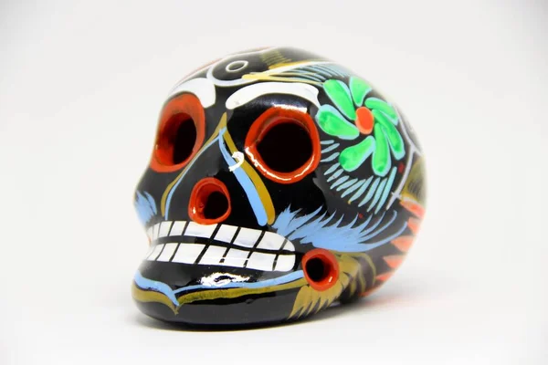 Mexican Skull White Background — Stock Photo, Image