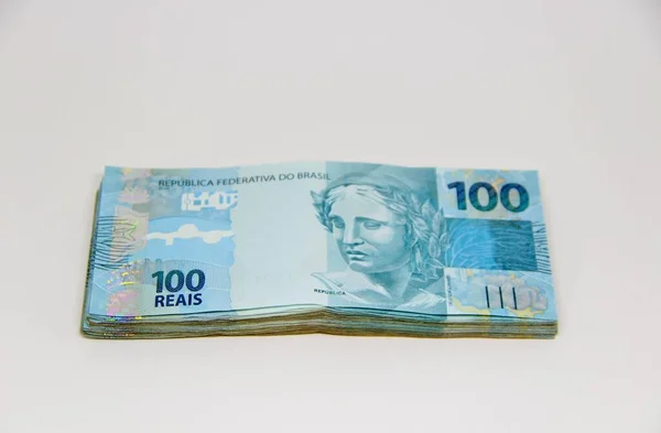 Brasilianisches Geld Aus Nächster Nähe — Stockfoto