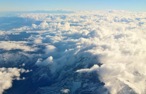 Beautiful Aerial View Mountains Clouds — Stock Photo, Image