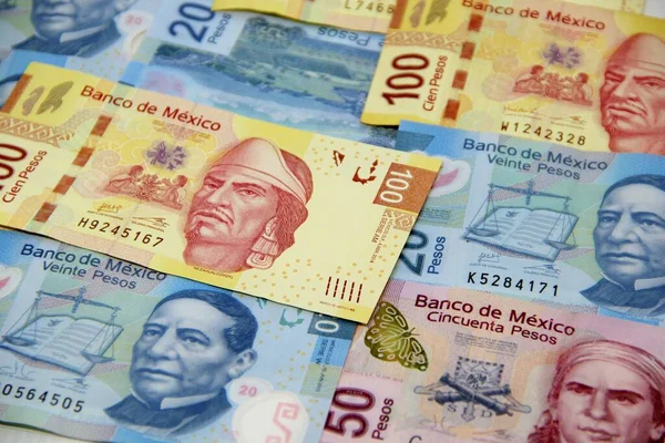 Fondo Facturas Dinero Mexicano —  Fotos de Stock