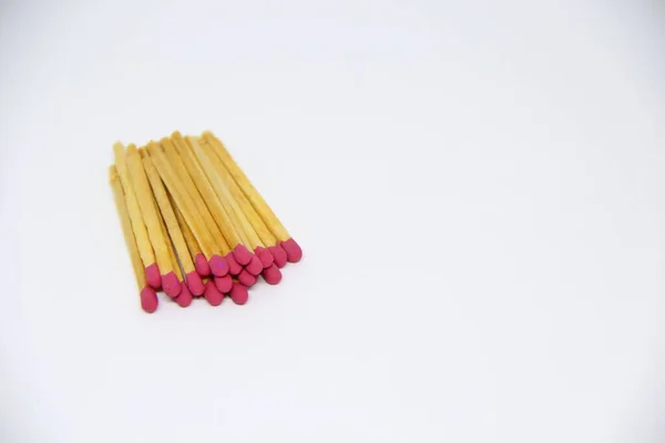 Heap Matchsticks White Background — Stock Photo, Image