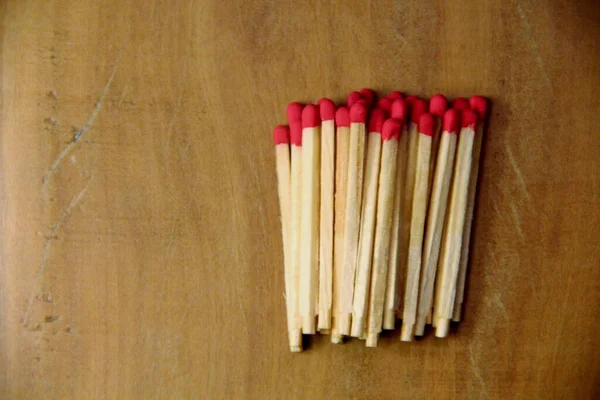 Matchsticks Wooden Table Background — Stock Photo, Image