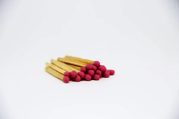 Heap Matchsticks White Background — Stock Photo, Image