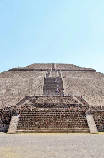Vista Das Pirâmides Ruínas Teotihuacan Uma Cidade Antiga México — Fotografia de Stock