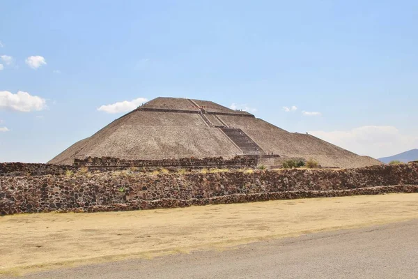 Widok Piramidy Ruiny Teotihuacan Starożytne Miasto Meksyku — Zdjęcie stockowe