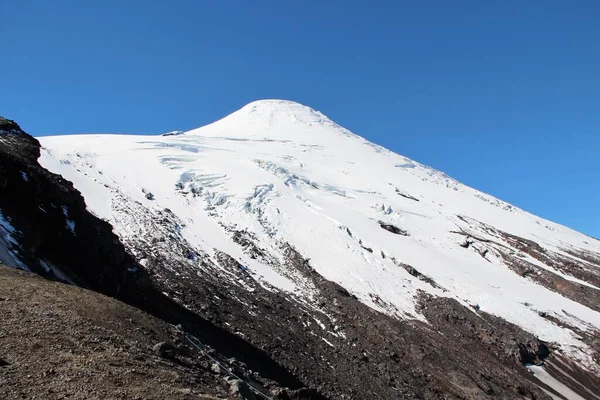 Vista Panorámica Del Volcán Con Nieve Chile —  Fotos de Stock