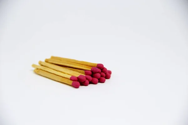 Heap Matchsticks White Background — Stock Photo, Image