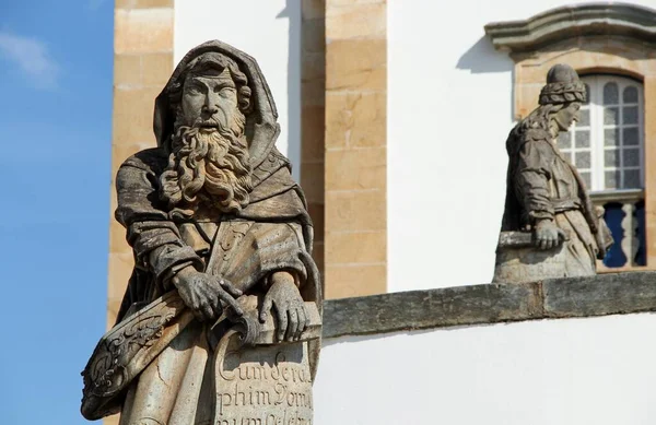 Vista Diferentes Estátuas Profetas Cristãos Bon Jesus Matosinhos Igreja Rococó — Fotografia de Stock