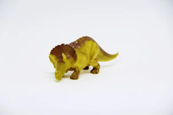 Juguete Dinosaurio Goma Aislado Sobre Fondo Blanco —  Fotos de Stock