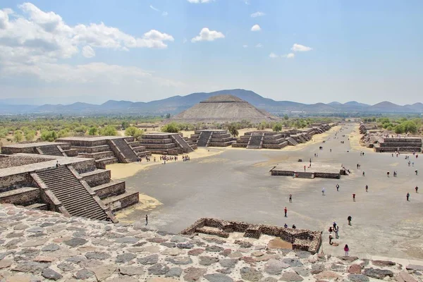 Veduta Piramidi Rovine Teotihuacan Antica Città Del Messico — Foto Stock