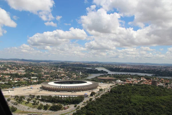 Brezilya 'daki Mineirao futbol stadyumunun hava manzarası