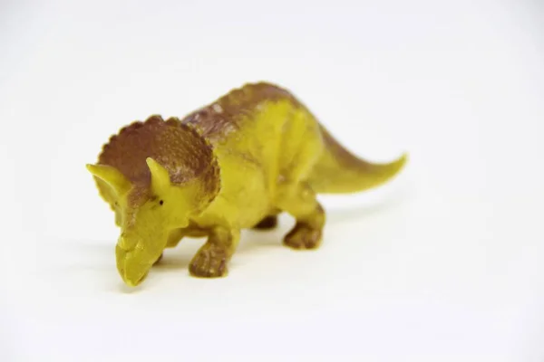 Gummi Dinosaurie Leksak Isolerad Vit Bakgrund — Stockfoto
