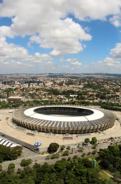 ブラジルミネイラオサッカースタジアムの空中ビュー — ストック写真