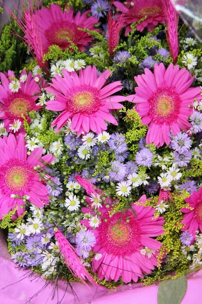 Bela Vista Buquês Das Flores Cor — Fotografia de Stock