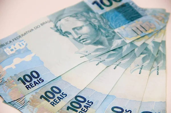 Brezilya parası yakın plan görüntüsü