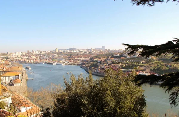 Blick Auf Architektur Häuserfassaden Und Straßen Hafenstadt Porto Portugal — Stockfoto